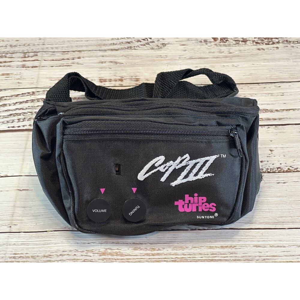 Vintage 90's SUNTONE Hip Tunes AM/FM Beverly Hills Cop 3 Waist Fanny Pack WORKS!